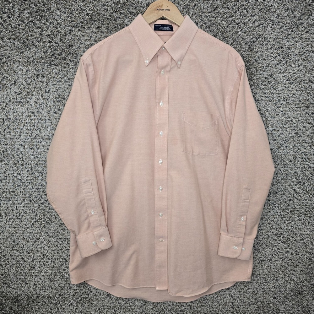 Stafford Dress Shirt Mens 16.5 32/33 Pink‎ Button Down Oxford Regular Fit Career